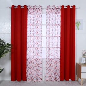 2 Sheer Curtains and 2 Blackout Curtains